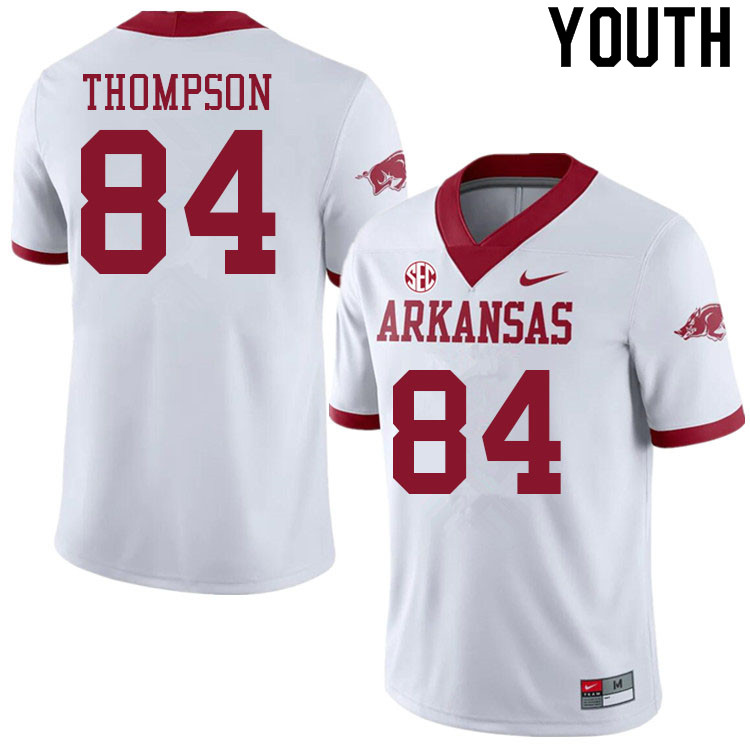 Youth #84 Warren Thompson Arkansas Razorbacks College Football Jerseys Sale-Alternate White